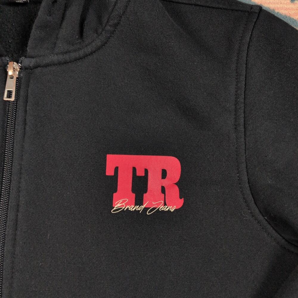 True Religion Hoodie Mens L Black Full Zip Fleece Buddha Graphic Sweatshirt - Picture 4 of 7
